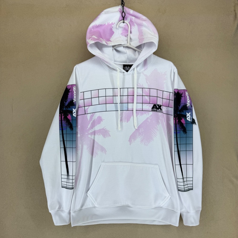 Vapor95 AX Anime Expo Hoodie Anime Graphic Print White Adult Size M‎